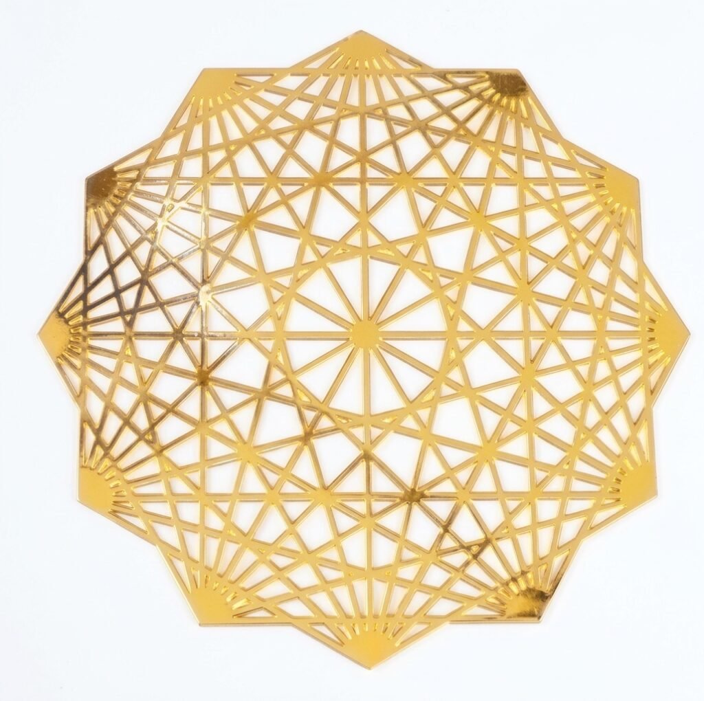 dodecahedron healing grid 18k gold plated
